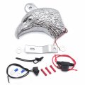 Httmt Chrome Eagle Horn Cover W Led Compatible With 92-16 H-d Cowbell And All V-rod S