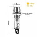 Uxcell Indicator Light Dc 12v Yellow Metal Shell Panel Mount 5 16 8mm 6pcs