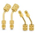 R410a Adapter Set Pack 5 16 In Female To 1 4 Male Fittings For Mini Split Hvac Systems 45 Degrees Angled Bronze Vacuum Pump 