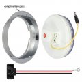 Partsam 2pcs 4 Inch Round Red Stop Turn Tail Lights To Amber Strobe Kit 19 Diodes W Chrome Bezels And 3-prong Wire Pigtails