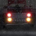 Partsam 2pcs 4 Inch Round Red Stop Turn Tail Lights To Amber Strobe Kit 19 Diodes W Chrome Bezels And 3-prong Wire Pigtails