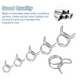 50pcs 15mm 0 59inch Inner Dia Double Wire Spring Hose Clamp Stainless Steel Adjustable Clips For Fuel Line Silicone Tube Water