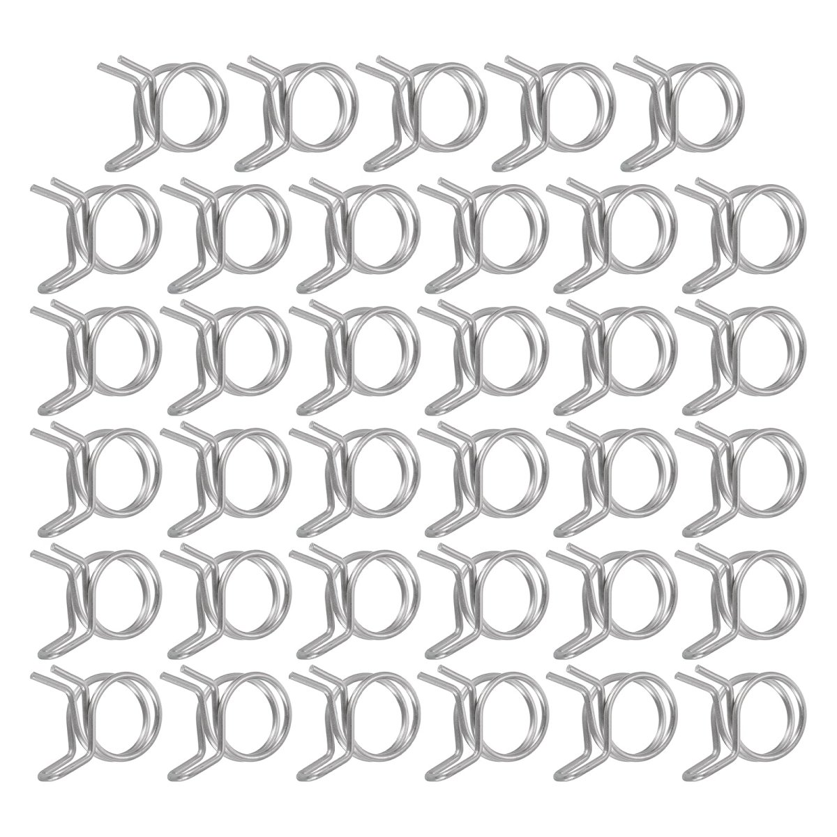50pcs 15mm 0 59inch Inner Dia Double Wire Spring Hose Clamp Stainless Steel Adjustable Clips For Fuel Line Silicone Tube Water