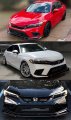 Jdm 3pc Style Painted Gloss Black Pearl Front Bumper Lip Splitter Kit Compatible For 2022 2023 Honda Civic Ex Lx Si Touring