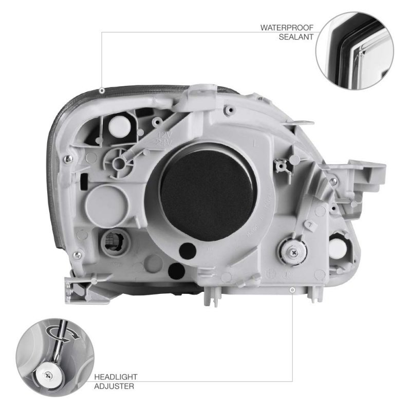Chrome Housing Oe-style Headlight Headlamp Assembly For 2007-2011 Toyota Yaris Sedan Driver Side