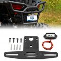 Weisen Utv Universal License Plate Bracket With Led Light Aluminum Holder Frame For Polaris Rzr Ranger General Can Am Maverick 