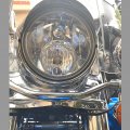 Httmt Heavy Duty Thick Chrome Gear Skull 7 Inches Headlight Visor Compatible With Xl Xlh Fxr Fx P N Usmt325-014a-cd Old