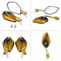 Qiilu Replacement Motorcycle Rearview Mirror 1 Pair Universal Scooter Aluminum Flame Pattern Rear View Mirrors With 8mm 10mm
