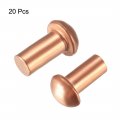 Uxcell 20 Pcs 5 16 X 8 Round Head Copper Solid Rivets Fasteners
