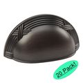 Cosmas 9461orb Oil Rubbed Bronze Cabinet Hardware Bin Cup Drawer Handle Pull 3 Hole Centers 20 Pack 