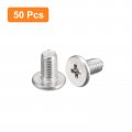 Uxcell M3-0 5 X 5mm 50pcs Flat Round Head Screws 304 Stainless Steel Phillips Drive Machine Hardware Fastener For Furniture