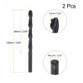 Uxcell 6542 High Speed Steel Straight Shank Twist Jobber Drill Bit Fully Ground Black Oxide Bits 6 2mm Diameter 100mm Total