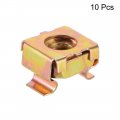 Uxcell M6 Cage Nuts For Server Rack Cabinet Carbon Steel Yellow Zinc Plated Pack Of 10