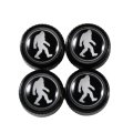 Sasquatch Bigfoot Tire Valve Stem Caps For Ford Bronco 4 Piece Aluminum Alloy Metal Wheel Air Covers With Rubber Gaskets Silver 
