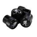 Sasquatch Bigfoot Tire Valve Stem Caps For Ford Bronco 4 Piece Aluminum Alloy Metal Wheel Air Covers With Rubber Gaskets Silver