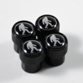 Sasquatch Bigfoot Tire Valve Stem Caps For Ford Bronco 4 Piece Aluminum Alloy Metal Wheel Air Covers With Rubber Gaskets Silver