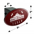Santa S Workshop Logo Christmas Toys North Pole Alaska Oval Tow Trailer Hitch Cover Plug Insert