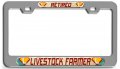 Retired Livestock Farmer 3d Metal License Plate Frame Heavy Duty Auto Suv Truck Tag Holder 12 X 6 In Universal Fit Rust And
