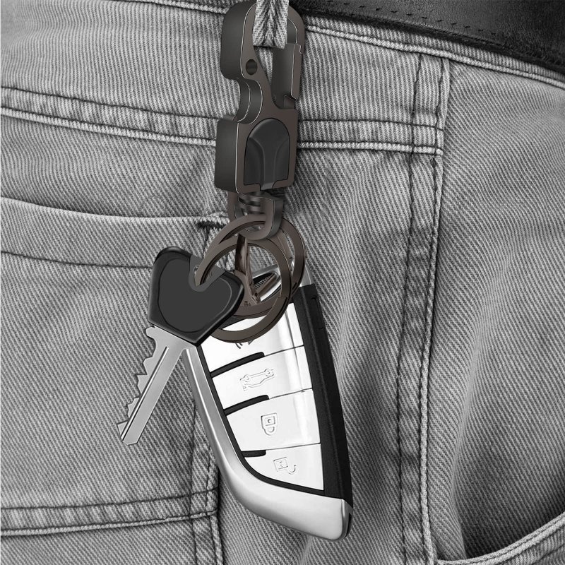 Idakekiy Key Chain Detachable D-ring 4 Rings Car Fob Keychain For Men And Women