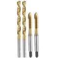 Tap And Drill Bit Set 2pcs M6 X 1 Metric Spiral Point Thread Screw Taps 5 0mm Twist Bits Titanium Coated Hss-6542 Tapping 