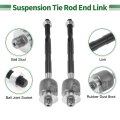 6 Pcs Front Suspension Kit Inner Outer Tie Rod Ends With Boots For Suzuki Swift 2004-2007 No Ev800577 Es800033