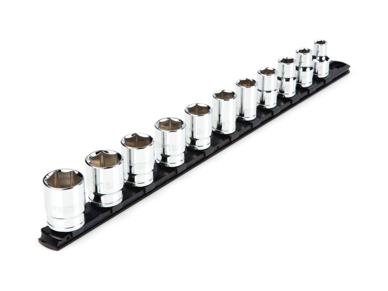 1 2 In Drive 6 Point Socket Set1 Piece Shallow Sockets With Rail Shd92101 3 8 To 1 Sizes Polished Metal Finish For Automotive