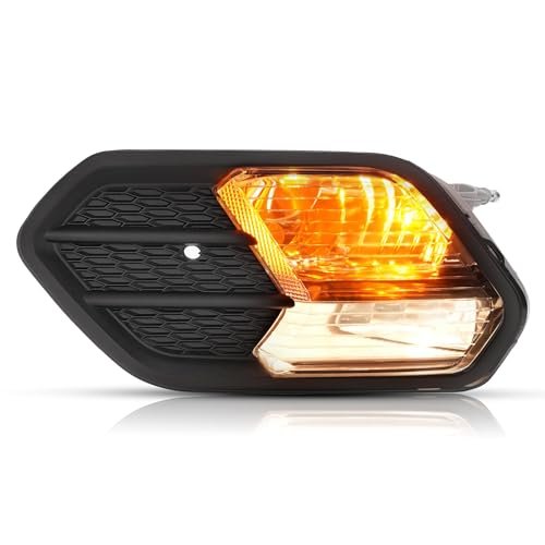 Hecasa Left Fog Light Bezel For 2017-2019d Escape Kuga Lamp Front Bumper Replacement For Fo2520194 Fo1038164 Black Cover Trim