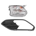 Hecasa Left Fog Light Bezel For 2017-2019d Escape Kuga Lamp Front Bumper Replacement For Fo2520194 Fo1038164 Black Cover Trim