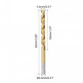Uxcell High Speed Steel Straight Shank Twist Drill Bit Fully Ground Titanium Coated 5 4mm Diameter 93mm Total Length 50mm 2 Pcs