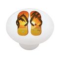 Palm Tree Flip Flops High Gloss Ceramic Drawer Knob 