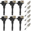 6 Ignition Coils Wilth Iridium Spark Plugs Uf6 For B-mw M3 3 0l 1994-1995 525i 2 5l 1991-1995 325is 325i 2 1992-1995 318is 318i 