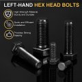 2pcs M8-1 25 X 30mm Left Hand Hex Head Bolt Black Oxide Carbon Steel Reverse Fully Threaded Fastener Screws Bolts For Machinery