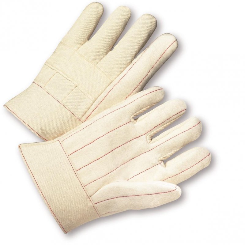 West Chester 7930 Poly Cotton Canvas Gloves A Pack Of 12 9 75 In White Green Large Extra Heavy Weight Hot Mill