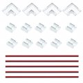 Joylit Led Strip Connector 2pin 10mm 0 39in Transparent Kit For Cob Smd Single Color Include 10pcs Gapless Connectors 4pcs L 