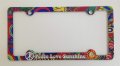 Atd Peace Love And Sunshine License Plate Frame Decorative Hippie Art Holder 
