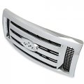 Hecasa Front Bumper Grille Assembly Compatible With 2009-2012 Ford F150 Replacement For 9l3z8200d Fo1200511 Guard Cover Chrome