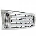 Hecasa Front Bumper Grille Assembly Compatible With 2009-2012 Ford F150 Replacement For 9l3z8200d Fo1200511 Guard Cover Chrome