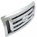 Hecasa Front Bumper Grille Assembly Compatible With 2009-2012 Ford F150 Replacement For 9l3z8200d Fo1200511 Guard Cover Chrome