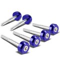 Auto Dynasty Compatible With Honda Civic Acura Integra 6pcs Rear Lower Control Arm Dress-up Washer Bolts Blue