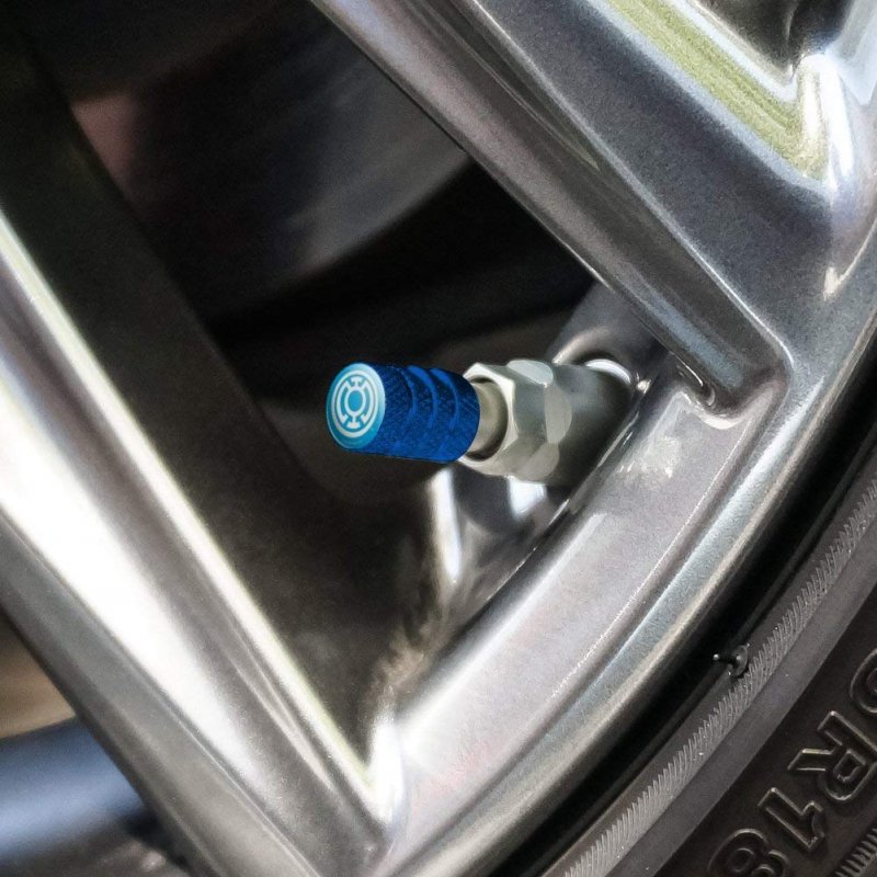 Green Lantern Blackest Night Blue Logo Tire Rim Wheel Aluminum Valve Stem Caps