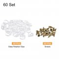 Uxcell 60set Glass Retainer Clips Kit 13mm Plastic Cabinet With Screws For Fixing 4mm Thick Doors Mirror Clear