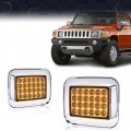 Pit66 Led Front Turn Signal Light Corner Parking Lamps For Hummer H2 2003 2004 2005 2006 2007 2008 2009 Amber Lens Clear
