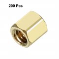 Uxcell 200pcs Brass Straight Pcb Pillar Female Thread Hex Standoff Spacer M3x5x6mm