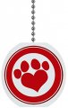 Red Paw Print With Border Solid Ceramic Fan Pull 