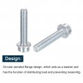 Uxcell M8x40mm Flanged Socket Head Cap Screws 10pcs 8 Grade Carbon Steel Hex Serrated Flange Bolts Machine