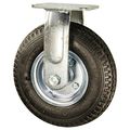 8 Inch Pneumatic Tire Rigid Caster X 3 Black Rubber Wheel 300 Lbs Capacity 