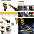 Jndtueit Hippie Flower 8 Pcs Automotive Center Console Cover 70s 80s Swirl Car Cup Holders Lip Gloss Storage Bag Keychain