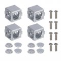 Uxcell 4set 20x20x20mm 2-way Corner Bracket Cube Aluminum Alloy Block For 2020 Series Extrusion Profile With Screws
