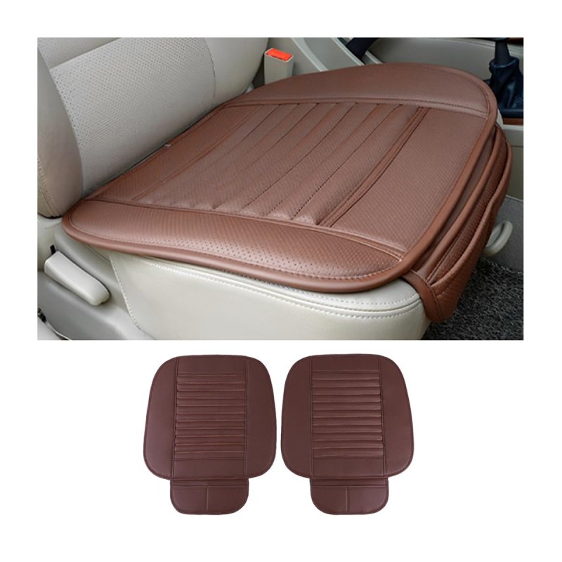 Toopca 2-Pack Leather Car Seat Cushion for Front Seats, Padded Bottom Seat  Cushions Covers with Storage Pockets Anti-Slip and Wrap, Padded Bottom Seat