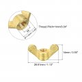 Uxcell Brass Wing Nuts M6 Butterfly Nut Hand Twist Tighten Fasteners For Furniture Machinery Electronic Equipment 12pcs